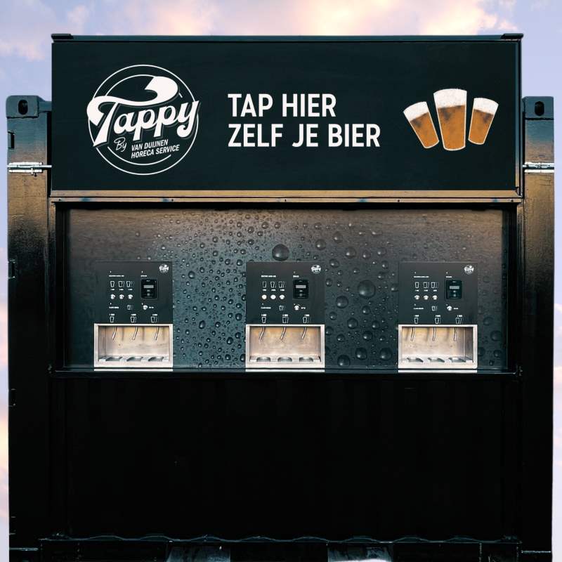 Tappy XXL bevat 3 bierautomaten en levert 9 bier in slechts 5 seconden.