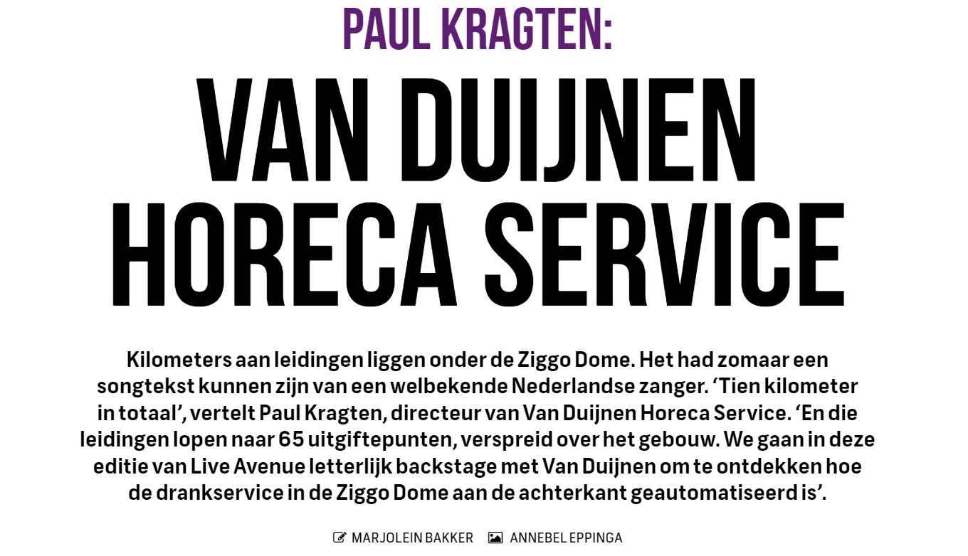 Ziggo Dome praat met directeur Van Duijnen Horeca Paul