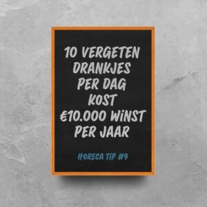 Horeca tip #9 | 10 Vergeten drankjes per dag kost €10.000 winst per jaar